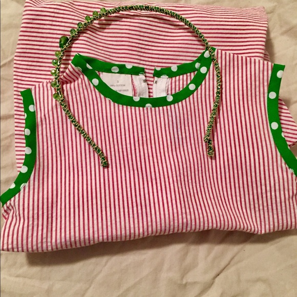 NWT Girl 2T, 3T Red Striped A-line Christmas Dress - Picture 7 of 7